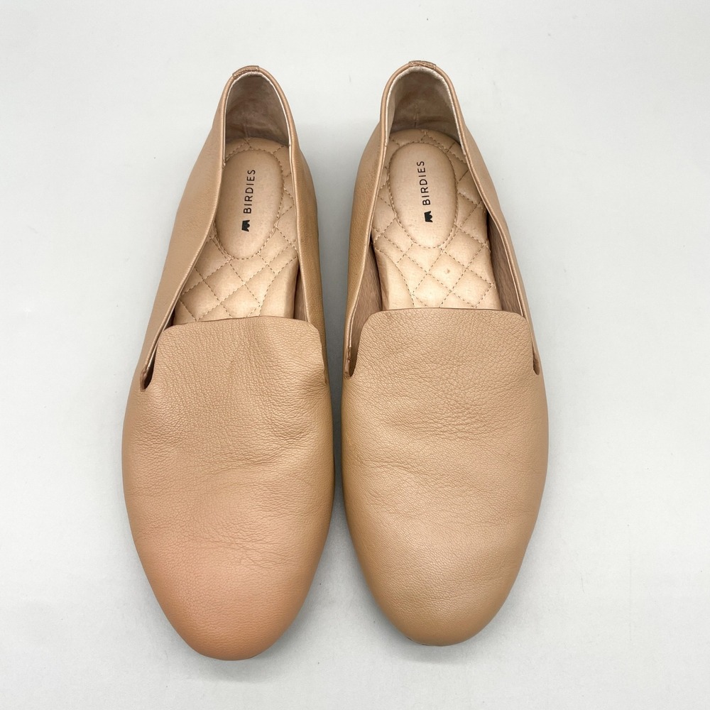 Birdies Womens 8.5 The Starling Smoking Slipper Loafers Tan Leather Chic Preppy
